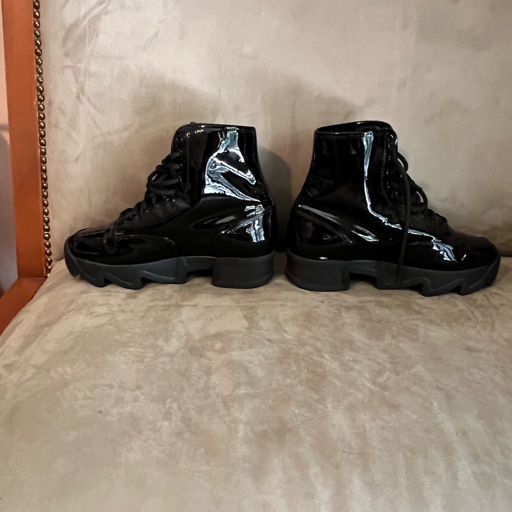 Black Patent Leather Ankle Boots